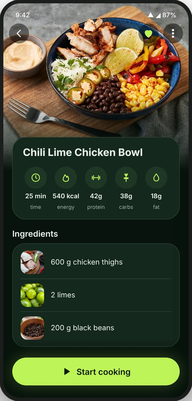A chili lime chicken bowl recipe with macros and ingredients